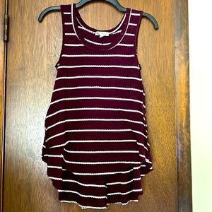 Stripped tank top/coverup with high low design, longer in the back. Size small